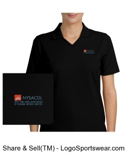 Ladies Rapid Dry Sport Shirt - Black Design Zoom